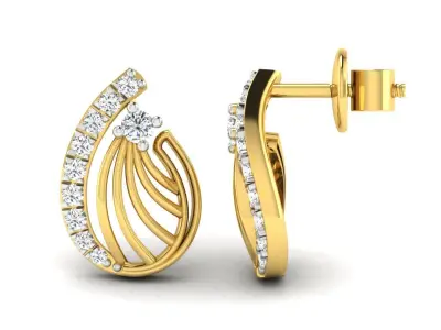 Pear shape earring pendent set for bridal 3D print model