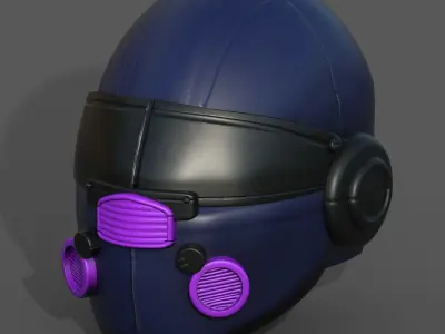 Helmet scifi fantasy futuristic military combat  Low-poly 3D model 2