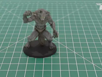 Werewolf RPG Miniature 3D Print STL 3MF Models 3D print model