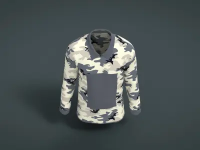 Military Outfit - T-shirt Low-poly 3D model 59