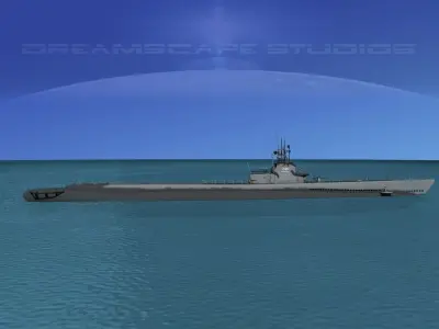 Gato Class Submarine SS246 USS Croaker 3D model