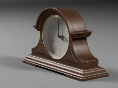 Vintage Mantel Clock Low-poly 3D model