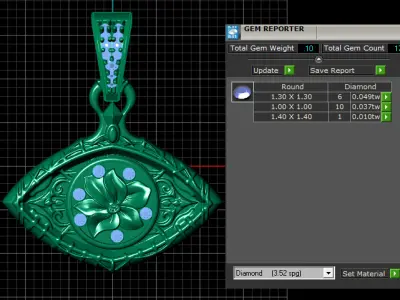 ANTIQUE EYES SHAPE PENDANT 3D PRINTABLE MODEL 3D print model