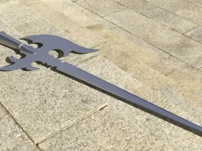 German Lutel Halberd Low-poly 3D model