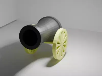 Stylized Cannon obj fbx ply stl blend textured Low-poly 3D model Low-poly 3D model