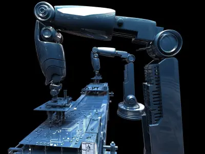 Robotic arm console Robotic automation Chip manufacturing 3D model