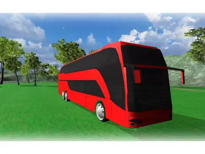 2 bus packet Low-poly 3D model