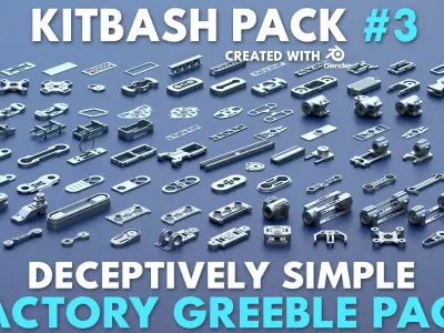 Factory Greeble Kitbash Pack 3 3D model