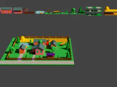village simpsons house Low-poly 3D model