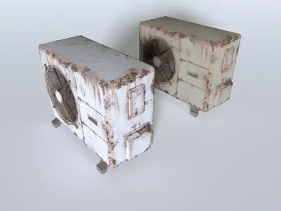 Rusty Rooftop AC hvac unit 3 Low-poly 3D model