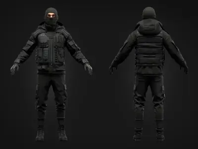 Tactical Uniform Set for men 3D model