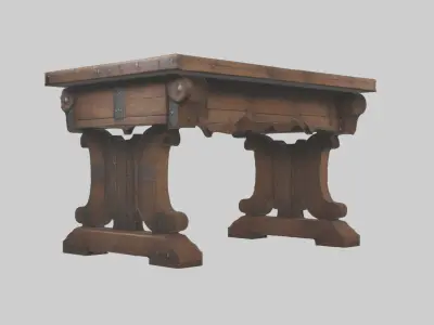 Medievaltable Model Low-poly 3D model