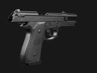 Beretta M9A1 9mm Handgun Low-poly 3D model