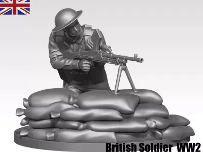British soldier ww2 3D 08 3D print model