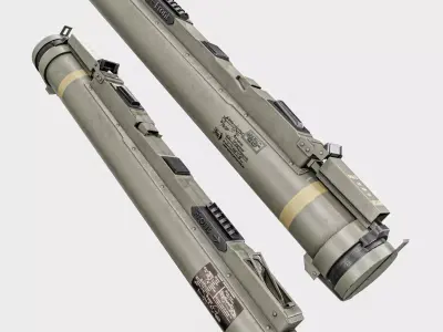 M72 Law Rocket Launcher With Ammo Low-poly 3D model