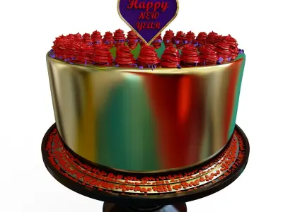 Happy New Year Cake Toppers 2 models 3D print model