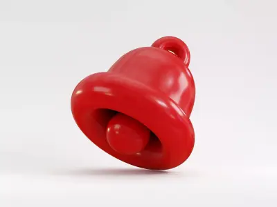 Cartoon Notification Bell Low-poly 3D model