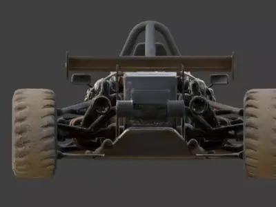 Post-Apocalyptic Sheriff Formula Racer 3d model Low-poly 3D model