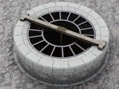Medieval Well Low-poly 3D model