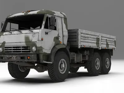 Kamaz Winter Low-poly 3D model
