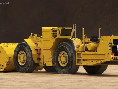 Mining Loader Dirty Rigged 3D model