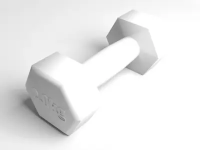 Fixed-weight dumbbell 2 kg 3D model