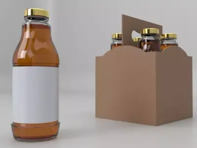 Beverage Branding Package No4 4Pack Low-poly 3D model