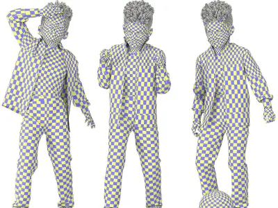Kids Training Suit - Sportswear Outfit Low-poly 3D model