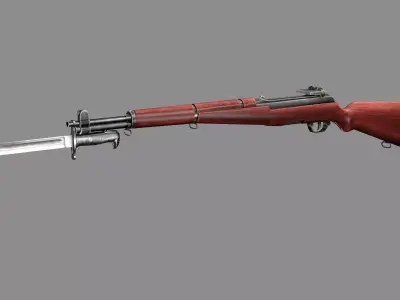 M1 Garand Rifle C127H With Bayonet Mauser Low-poly 3D Model Low-poly 3D model
