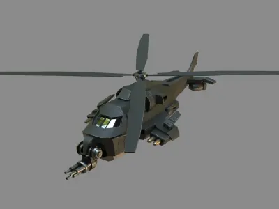 Scifi Helicopter Low-poly 3D model