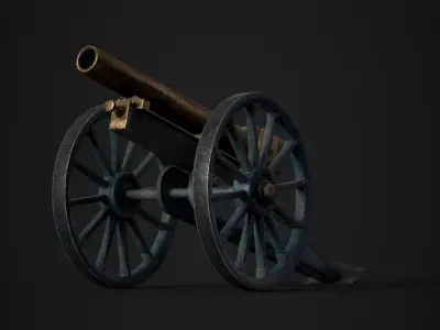 Cannon Low-poly 3D model get