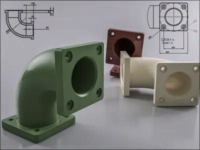 3D Iron and PVC  Tube Connector original sizes Ready to 3D Pri 3D print model