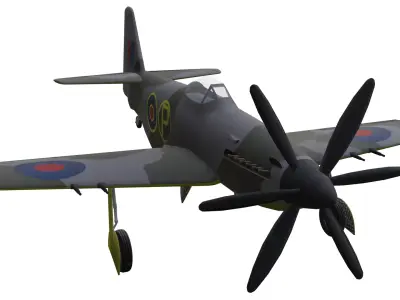 Martin Baker MB 5 Low-poly 3D model