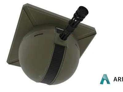 Ceiling Turret  Low-poly 3D model