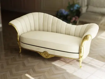 Furniture Sofa Chaise Lounge Low-poly 3D model