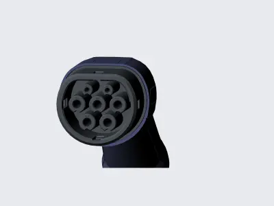 Type2  vehicle connector up to 480V and 16A 3 or 1 phase 3D model
