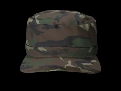 Military Camo Cap Low-poly 3D model