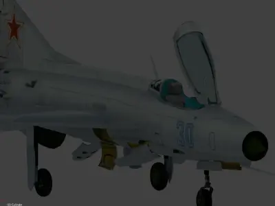 mig 21 F13 Low-poly 3D model