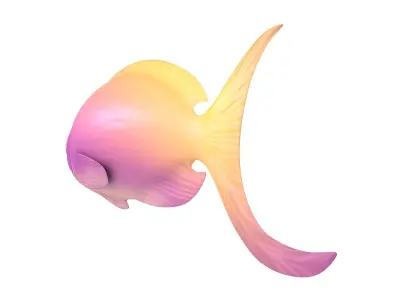 Fish Purple-Yellow 3D model