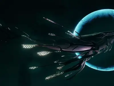 Space Whale Low-poly 3D model