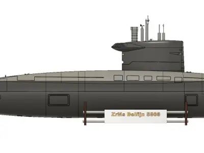 Dutch Walrus class model submarine designed for rc 1-50 scale 3D print model
