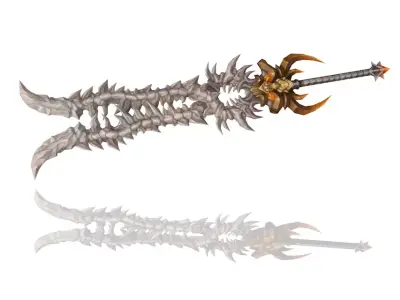 Bone Big Sword Low-poly 3D model