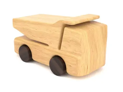 Wooden toy truck 16 3D model