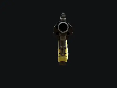Rusty Revolver Low-poly 3D model