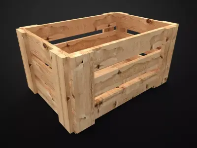 Wood board crate 3D model