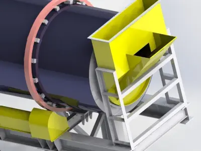 asphalt plant dryer 160 t   h  3D model