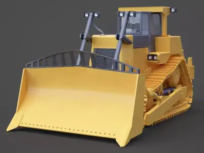 Construction Vehicle - Bulldozer 02 3D model
