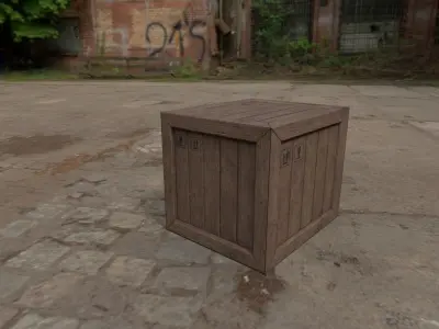 Wooden Cargo Crates Low-poly 3D model