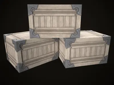 Game Ready Wooden Crate Low-poly 3D model buy