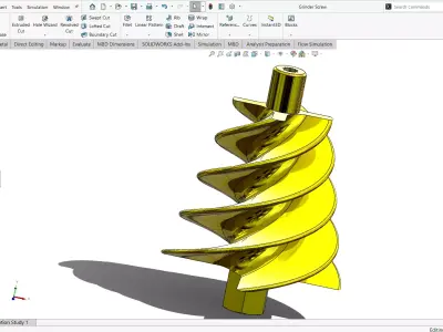 Helical Auger Screw Conveyor CAD Model SolidWorks 3D model